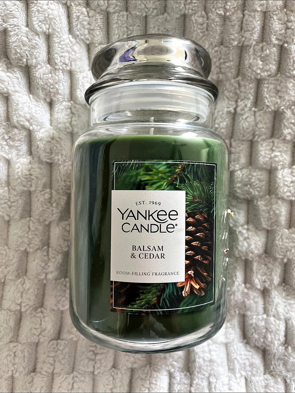 Yankee Candle Balsam & Cedar Original Large Jar Candle Scented Candle Green